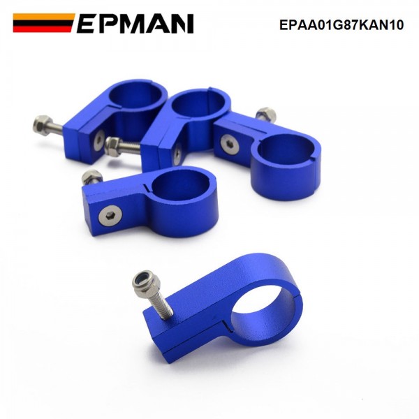 EPMAN 5 PCS Pack Aluminum 19mm P Clip Clamp Fit AN10 AN8 Hose And Line